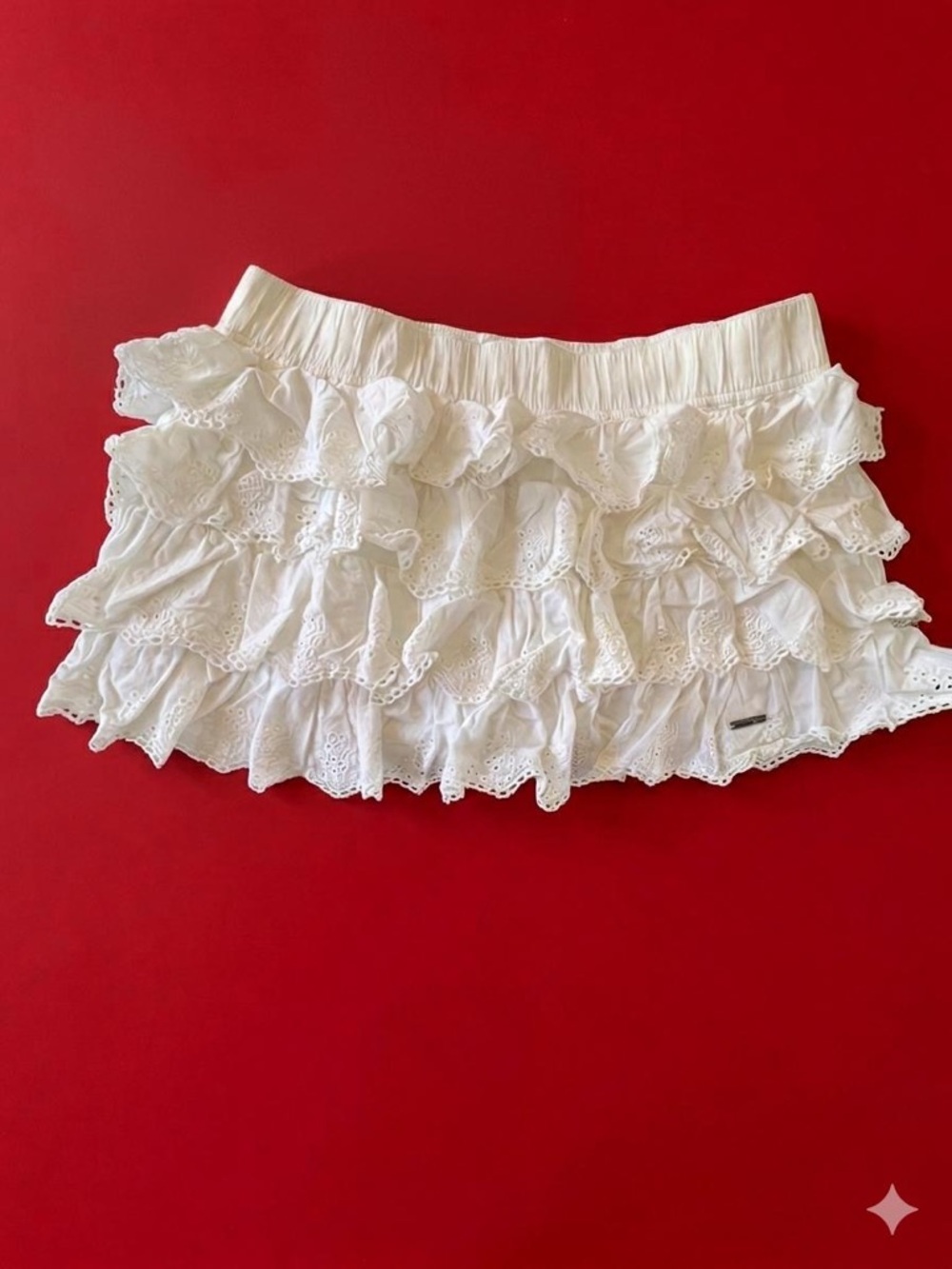 Abercrombie & Fitch White Smocked Waist Skirt
